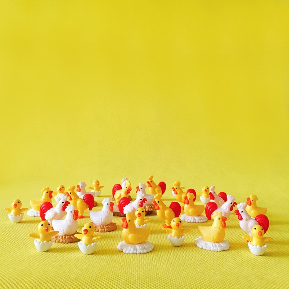 Rooster Chicken Chick Fairy Garden Miniatures - Set of 11 Assorted Birds